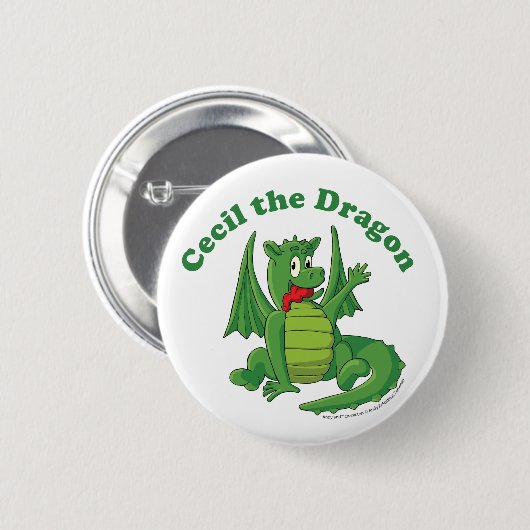 Cecil der Drache-Knopf Button (Vorne & Hinten)