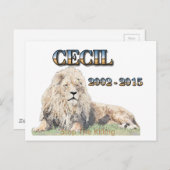 Cecil The Lion Postkarte (Vorne/Hinten)