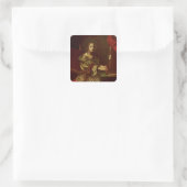 Cecilia 2 quadratischer aufkleber (Tasche)