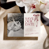 CECILIA Burgundy Save the Date with Photo