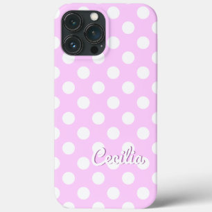 Cecilia Name Template Pink und White Polka Dots Case-Mate iPhone Hülle