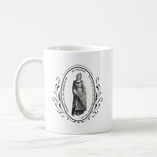 Cecilia Schutzheilige der Musiker Kaffeetasse (Links)