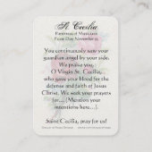 Cecilia Schutzheilige Musiker Katholisches Gebet Platzkarte (Rückseite)