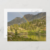 Cecret Lake mit Regenbogen über dem Schloss Devil, Postkarte (Vorne/Hinten)