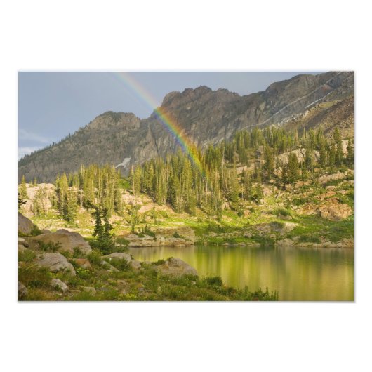 Cecret Lake mit Regenbogen über Devil's Castle, Fotodruck (Vorne)