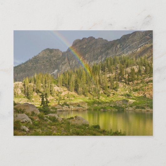 Cecret Lake mit Regenbogen über Devil's Castle, Postkarte (Vorderseite)