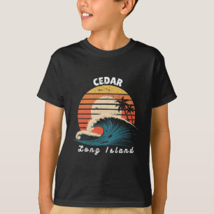 Cedar Beach Long Island Frauen Männer Surfboarding T-Shirt