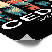 Cedar Beach Long Island Surfboard Surfing Retro  Poster (Ecke)