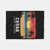 Cedar Beach Long Island Surfbrett Strand Fleecedecke (Vorderseite (Horizontal))