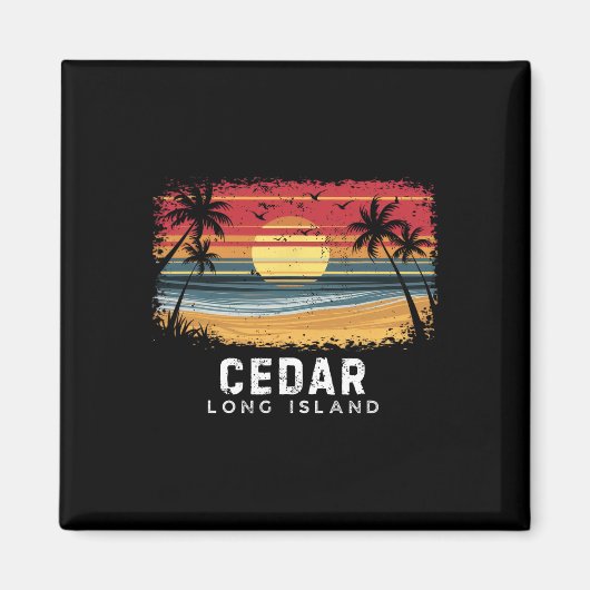 Cedar Beach Long Island Surfbrett Strand Magnet (Vorne)