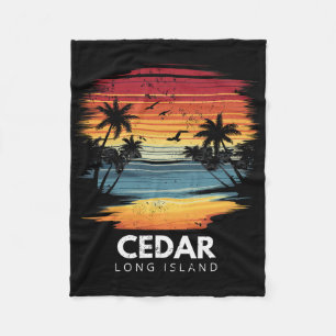 Cedar Beach Long Island Surfbrett Surfen Vintage Fleecedecke