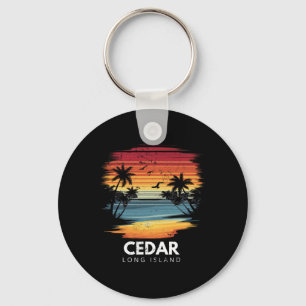 Cedar Beach Long Island Surfbrett Surfen Vintage  Schlüsselanhänger