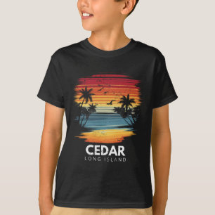 Cedar Beach Long Island Surfbrett Surfen Vintage  T-Shirt