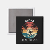 Cedar Beach Long Island Surfbrett Wellen Strand Magnet (Vorderseite/Rückseite)