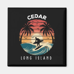 Cedar Beach Long Island Surfbrett Wellen Strand Magnet