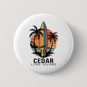 Cedar Beach Long Island Surfen Surfer _1  Button (Vorderseite)