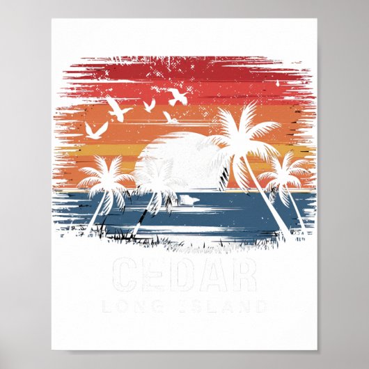 Cedar Beach Long Island Surfen Surfer Poster (Vorne)