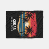 Cedar Beach Long Island Surfer Palmbaum Andenken Fleecedecke (Vorderseite (Horizontal))