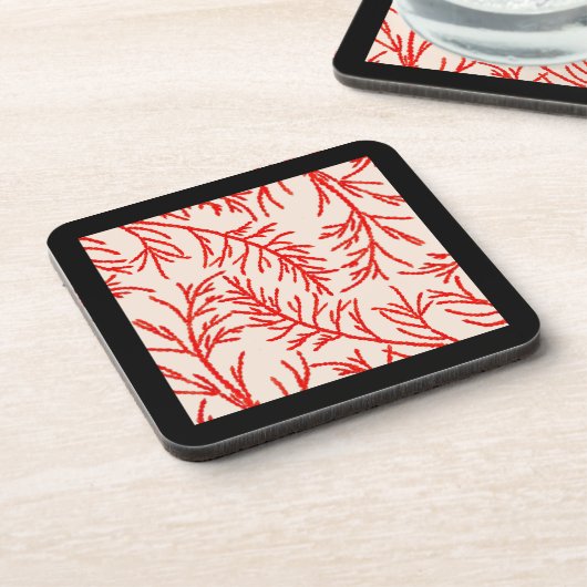 Cedar-Blätter auf einem Untersetzer-Set Getränkeuntersetzer (Linke Seite)