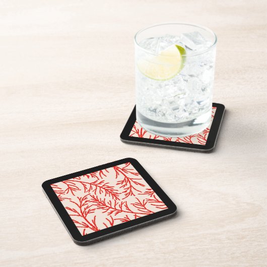 Cedar-Blätter auf einem Untersetzer-Set Getränkeuntersetzer (Rechte Seite)
