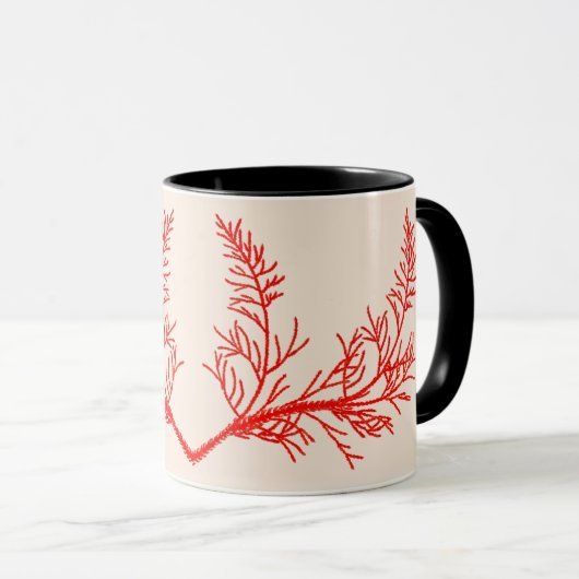 Cedar-Blätter auf einer Combo-Tasse (11 oz.) Tasse (VorderseiteRechts)