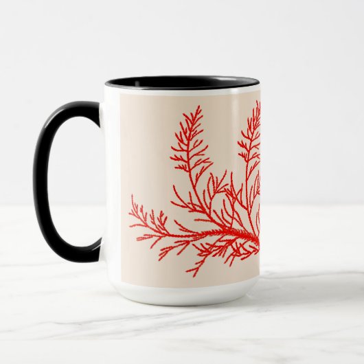 Cedar-Blätter auf einer Combo-Tasse (15 oz.) Tasse (Links)