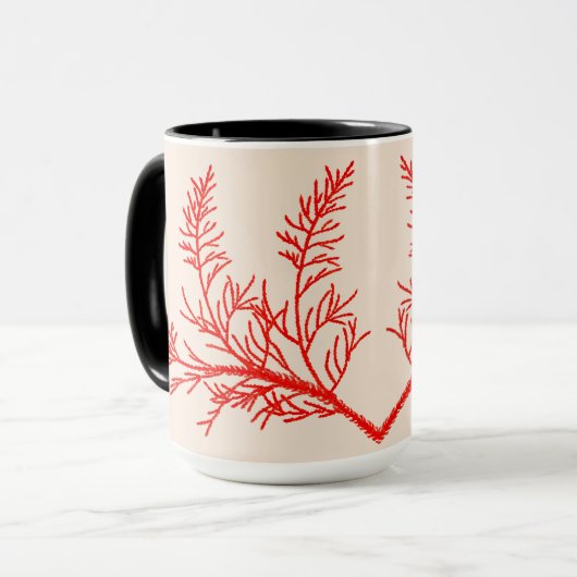 Cedar-Blätter auf einer Combo-Tasse (15 oz.) Tasse (Vorderseite Links)