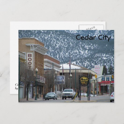 Cedar City Postkarte (Vorne/Hinten)