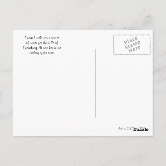Cedar Creek Interurban Bridge Postkarte (Rückseite)