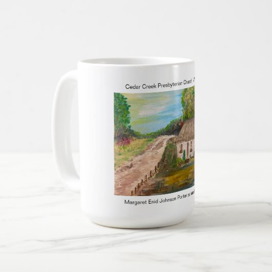 Cedar Creek Presbyterian Church 1987 MEJP Kaffeetasse (Vorderseite Links)