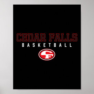 Cedar Falls Tigers Logo Sketll Hs Poster