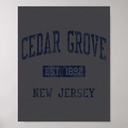 Cedar Grove Nj Jn4 Vintage Athletic Blue Design  Poster (Vorne)