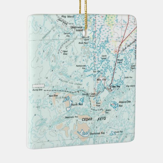 Cedar Key FL Map Keramikornament (Rechts)