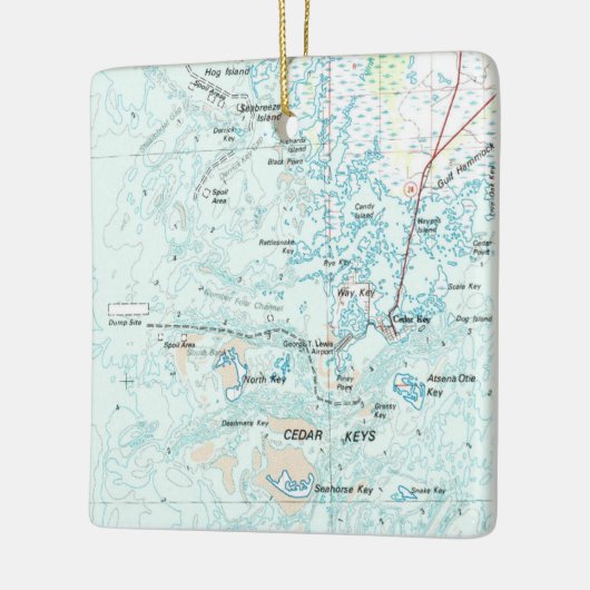 Cedar Key FL Map Keramikornament (Links)