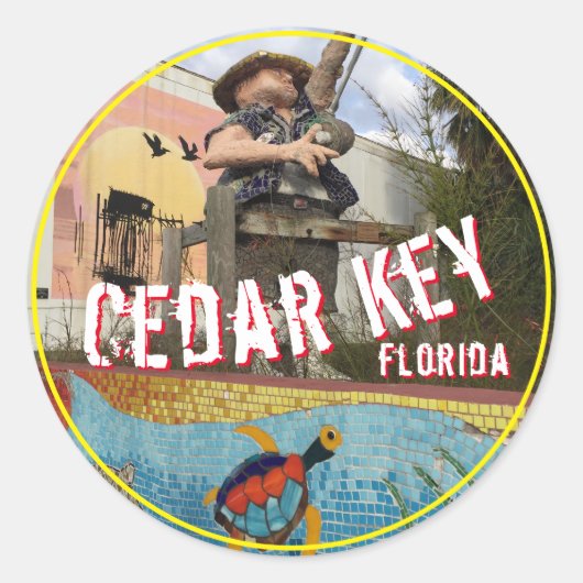 Cedar Key, Florida 2018 Reiseaufkleber Runder Aufkleber (Vorderseite)