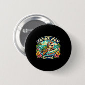 Cedar Key Florida Süße Meeresschildkröte Surft Button (Vorne & Hinten)