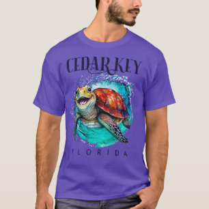 Cedar Key Florida Wasserfarben Happy Sea Turtle Pr T-Shirt