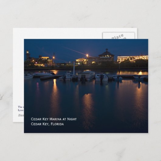 Cedar Key Marina - The Night Postcard Postkarte (Vorne/Hinten)