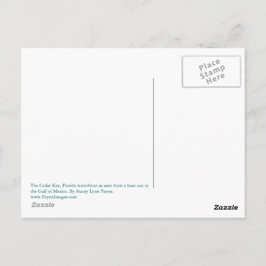 Cedar Key Waterfront Postkarte (Rückseite)