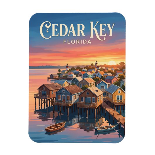 Cedar Key Waterfront USA Magnet (Vertikal)