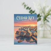 Cedar Key Waterfront USA Postkarte (Stehend Vorderseite)