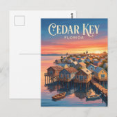 Cedar Key Waterfront USA Postkarte (Vorne/Hinten)