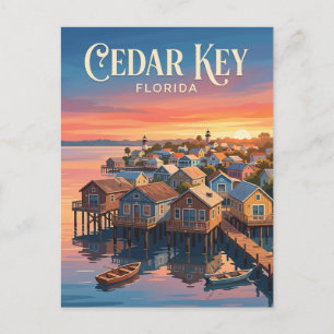 Cedar Key Waterfront USA Postkarte