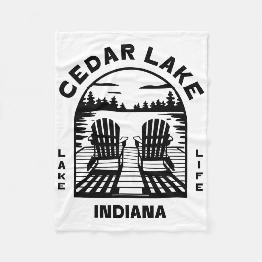 Cedar Lake Indiana Outdoors Vintage  Fleecedecke (Vorderseite)