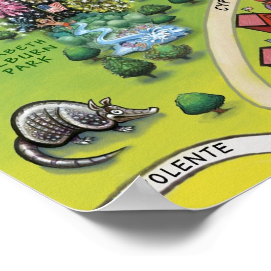 Cedar Park Map Poster (Ecke)