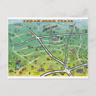 Cedar Park Texas Cartoon Karte