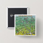 Cedar Park Texas Cartoon Karte Button (Vorne & Hinten)