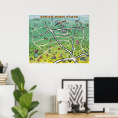 Cedar Park Texas Cartoon Karte Poster (Heimbüro)