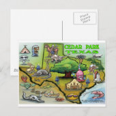 Cedar Park TEXAS Karte (Vorne/Hinten)