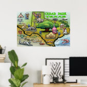 Cedar Park TEXAS Karte Poster (Heimbüro)